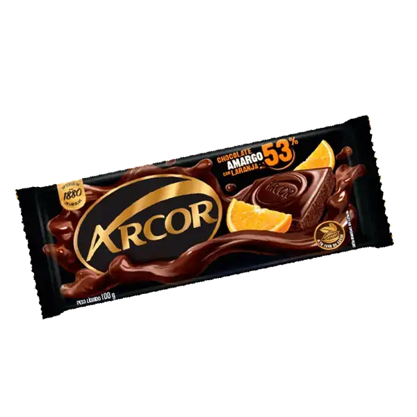 Choc Arcor Amargo C/laranja 100g