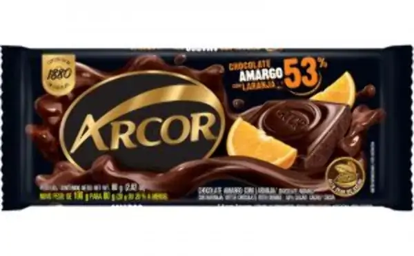 Choc Arcor Amargo C/laranja 80g