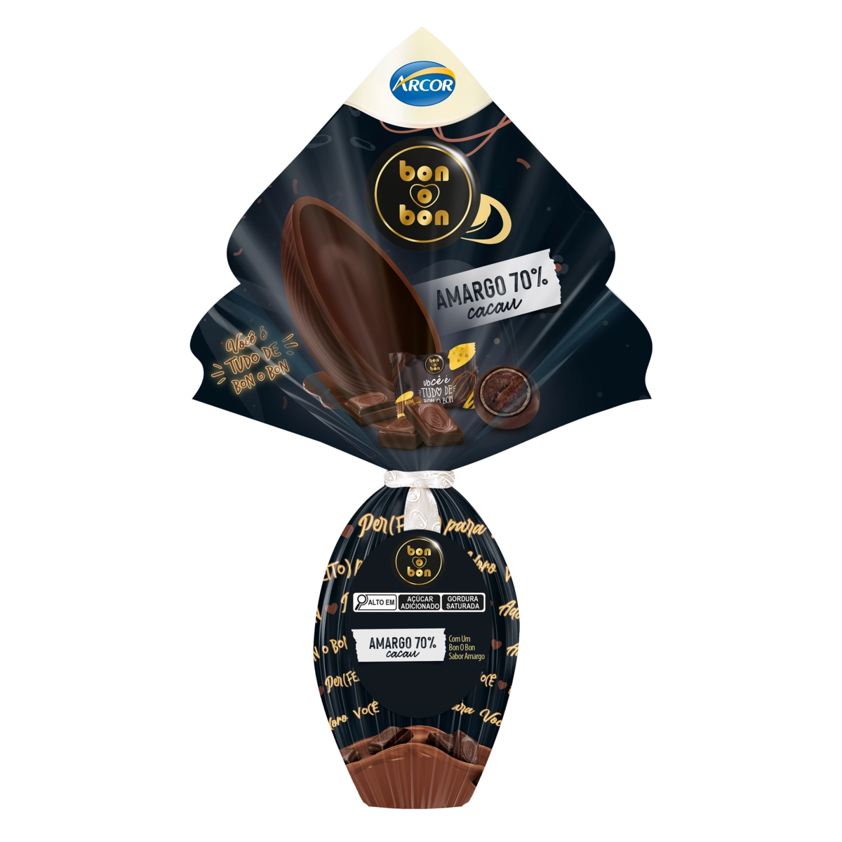 Ovo de Páscoa Amargo 70% Cacau Bon O Bon 150g