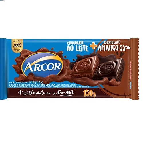 Choc Arcor Ao Leite E Amargo 53 150g