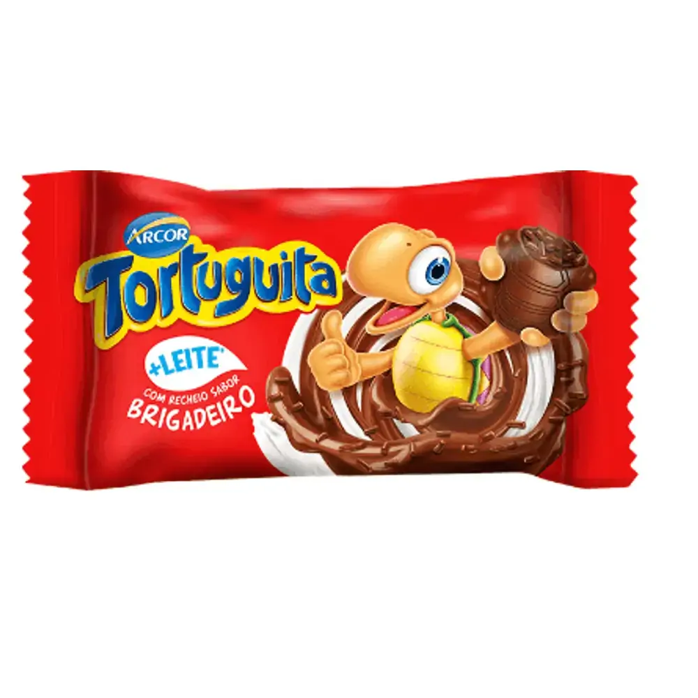 Chocolate ao Leite Recheio Brigadeiro Tortuguita Pacote 15,5g