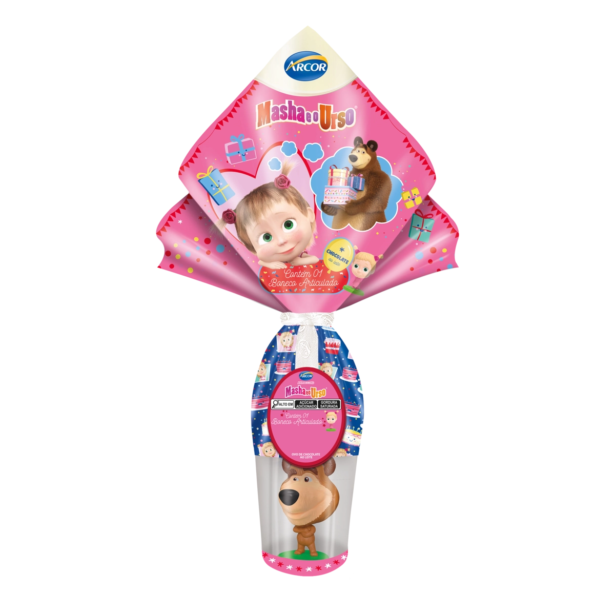 Ovo de Páscoa ao Leite Masha e o Urso Arcor 100g Vem com Boneco Articulado