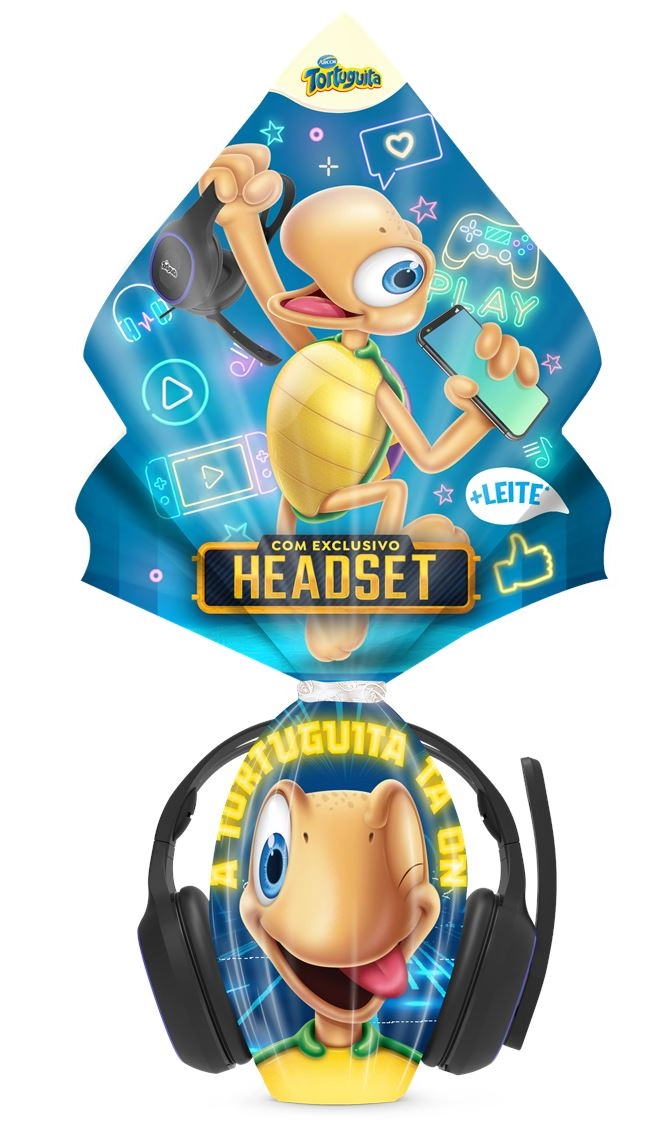 Ovo de Páscoa ao Leite Tortuguita Arcor 100g Vem com Exclusivo Headset
