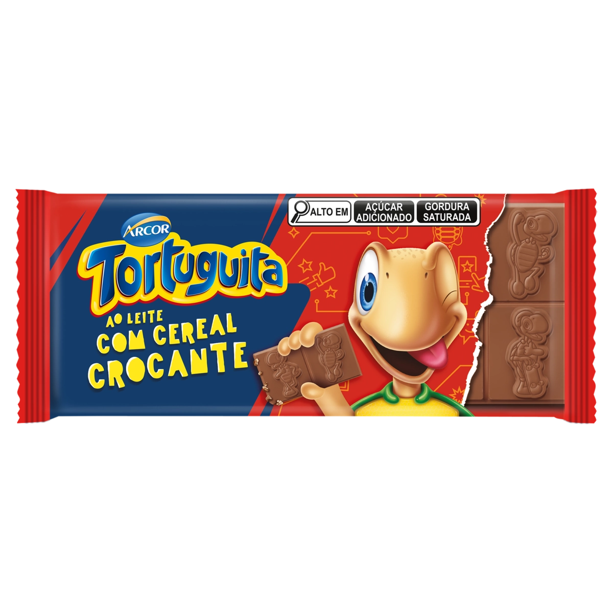 Chocolate Ao Leite Com Cereal Crocante Tortuguita Pacote 80g