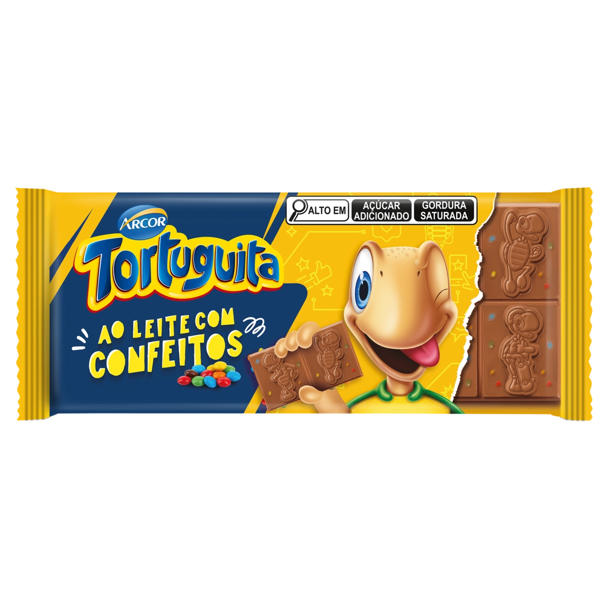 Chocolate Ao Leite Com Confeitos Tortuguita Pacote 80g