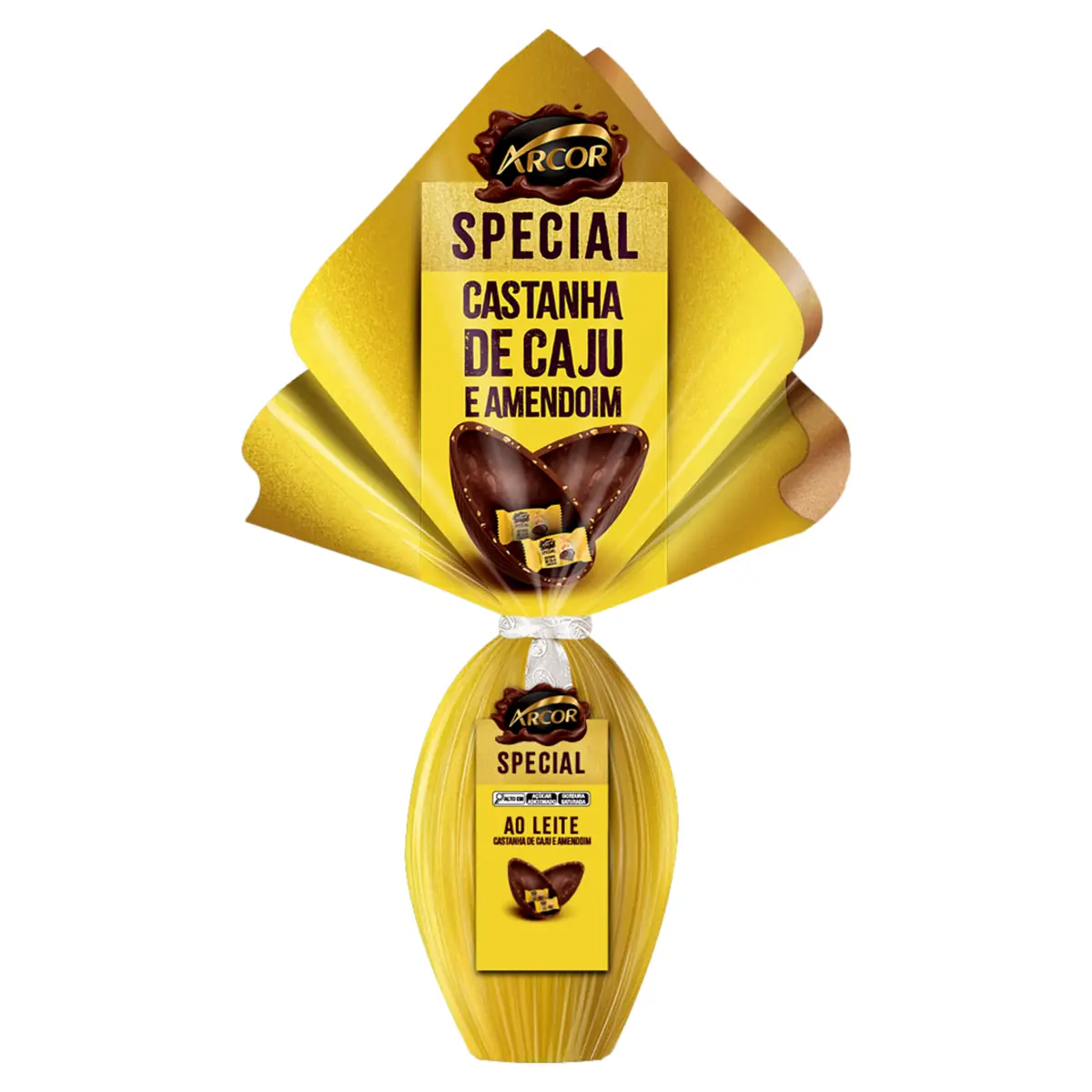 Ovo De Páscoa Ao Leite Com Castanha De Caju E Amendoim Arcor Special 250g