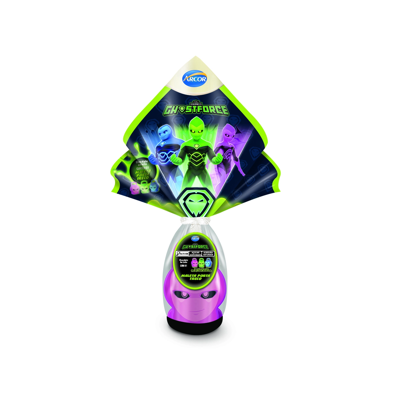 Ovo De Páscoa Ao Leite Ghostforce Arcor 100g Vem Com 1 Maleta Porta Treco