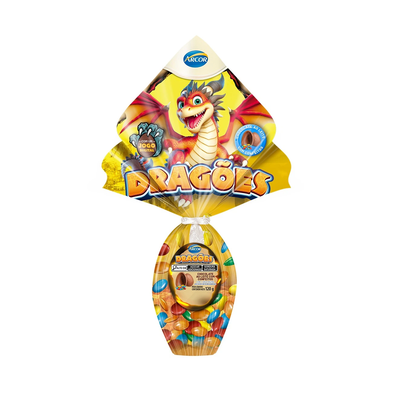 Ovo Pascoa Arcor Dragoes 120g