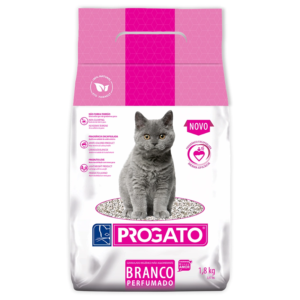 Areia Gatos Progato 1 8kg Branco Perf.