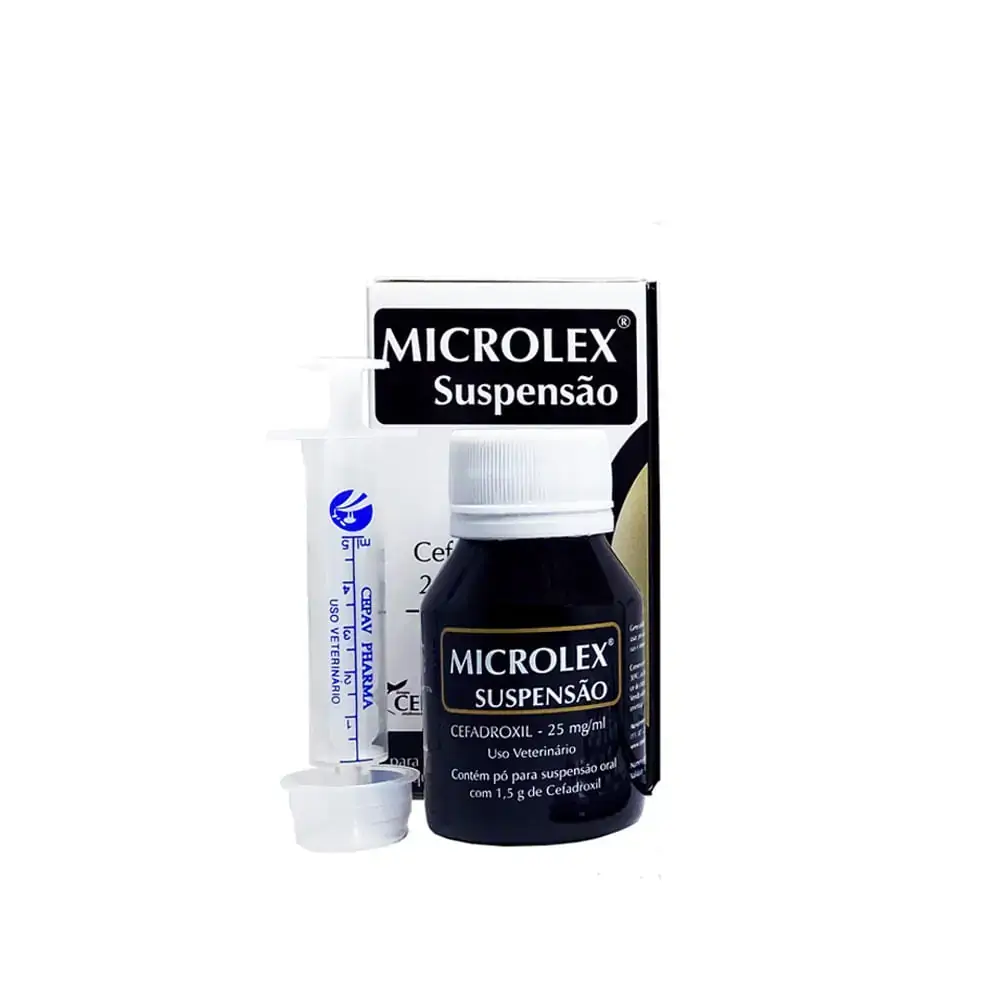 Antibiótico Microlex Suspensão Cefadroxil Cães e Gatos Cepav