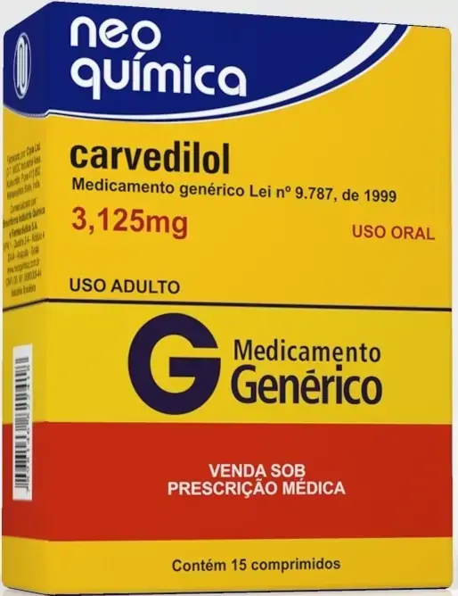 Carvedilol 3,125 Mg 15 Comprimidos Neo Química Genérico
