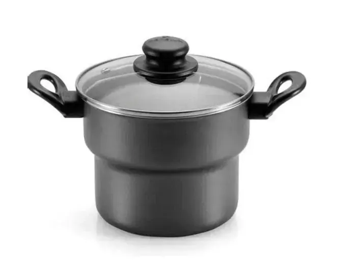 Cuscuzeiro Grande Antiaderente Grafite 18cm Cuscuz Panela Cozi Vapore