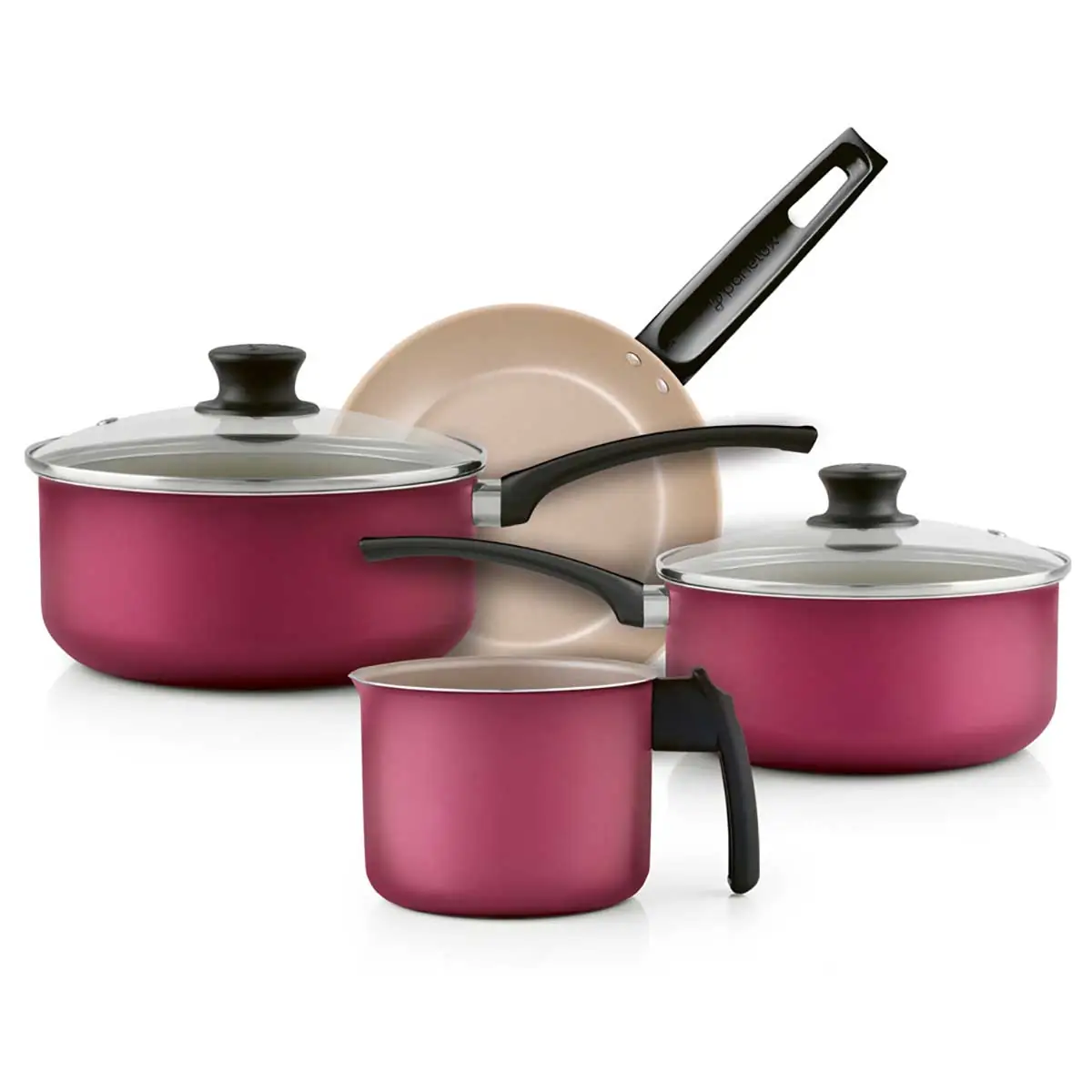 Conjunto De Panelas Panelux Antiaderente Magnific 4 Peças Cereja