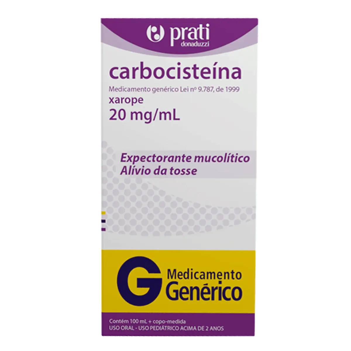 Xarope Carbocisteína 20mg/ml Prati Donaduzzi Caixa 100ml Copo Medida
