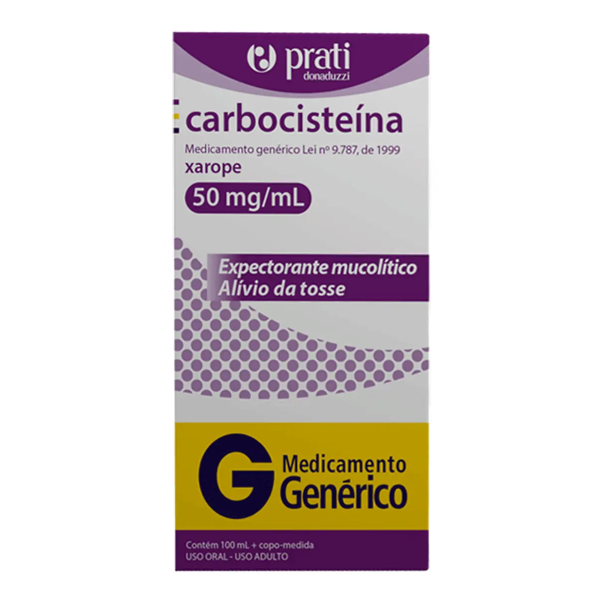 Xarope Carbocisteína 50mg/ml Prati Donaduzzi Caixa 100ml Copo Medida