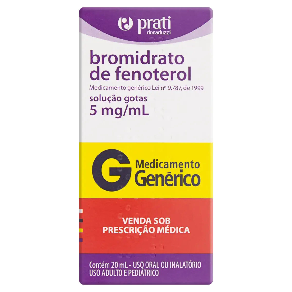 Bromidrato De Fenoterol 5mg/ml Prati Donaduzzi Caixa 20ml Gotas