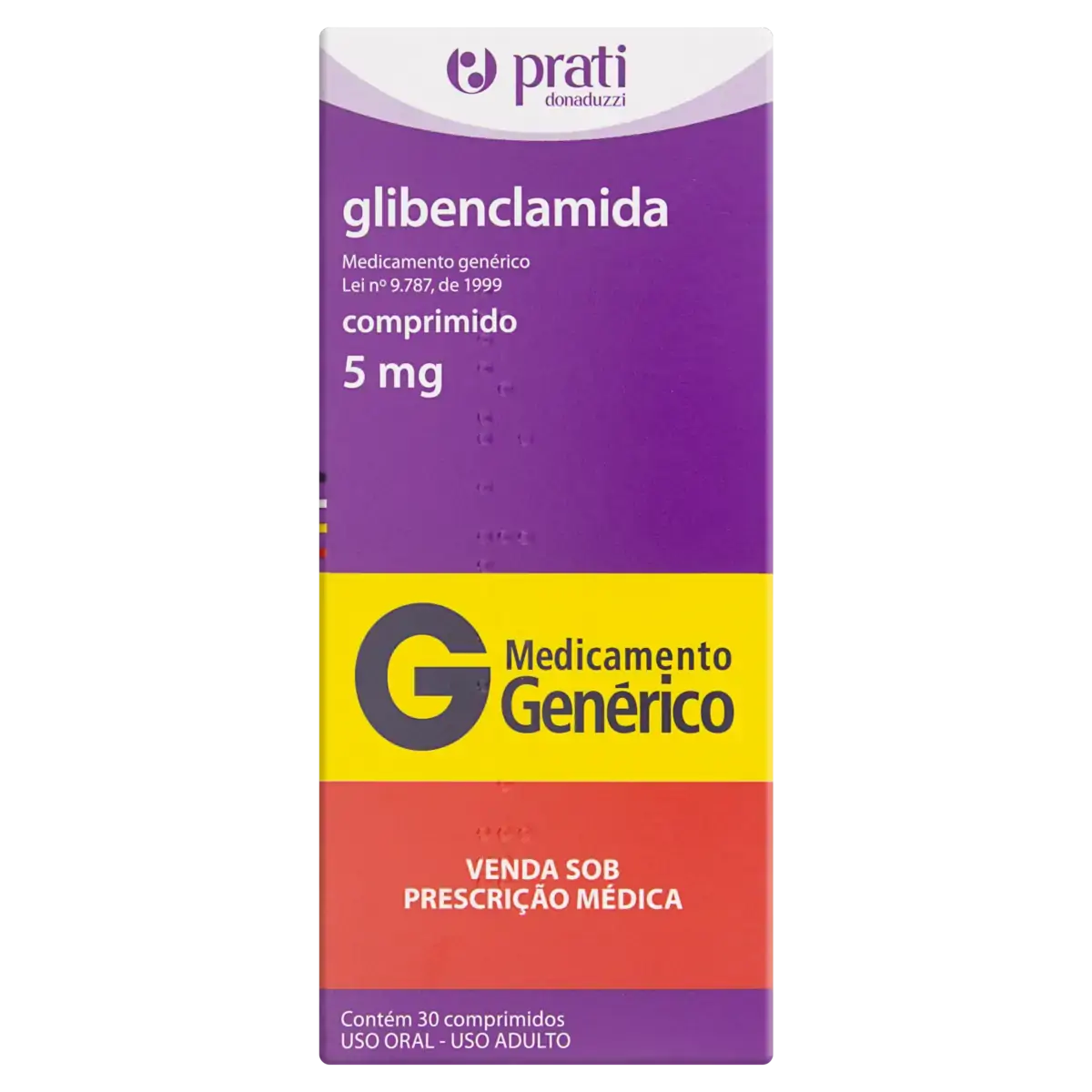 Glibenclamida 5mg Prati Donaduzzi Caixa 30 Comprimidos