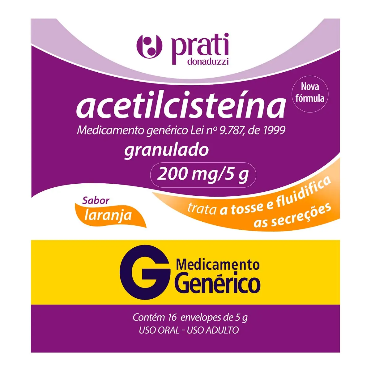 Acetilcisteina 200mg/5g 16env Prati