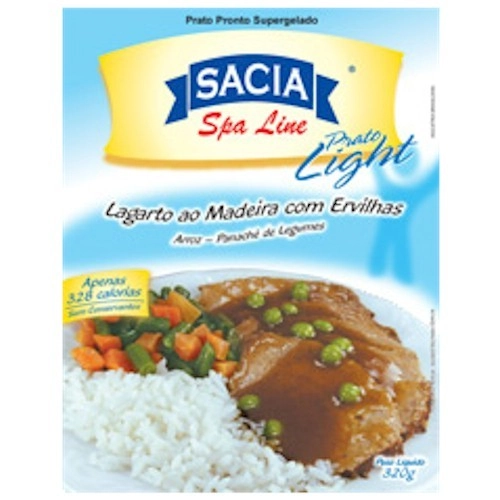 Prato Pronto Light De Lagarto Ao Madeira Com Ervilhas Sacia 320g