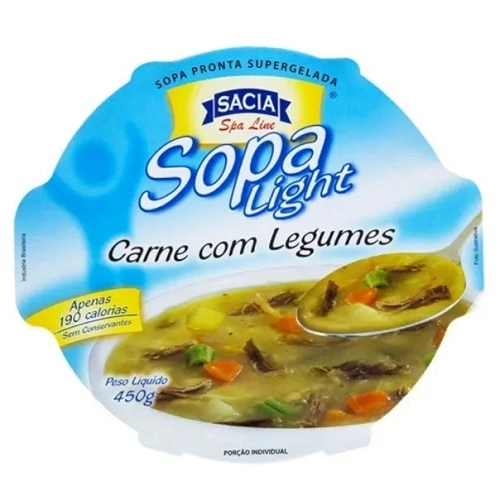 Sopa Congelada Creme De Legumes Light Sem Glúten Sacia Spa Line Pote 450g