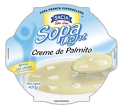 Sopa Congelada Creme De Palmito Light Sacia Spa Line Pote 450g