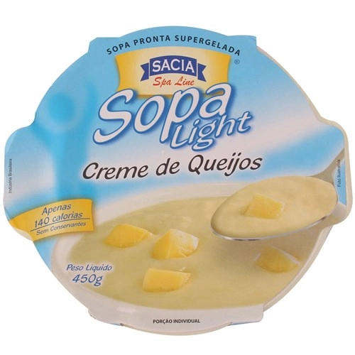 Sopa Congelada Creme De Queijos Light Sacia Spa Line Pote 450g
