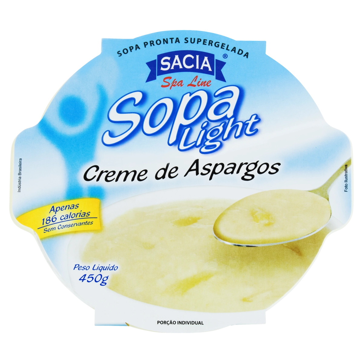 Sopa Congelada Creme De Aspargos Light Sacia Spa Line Pote 450g