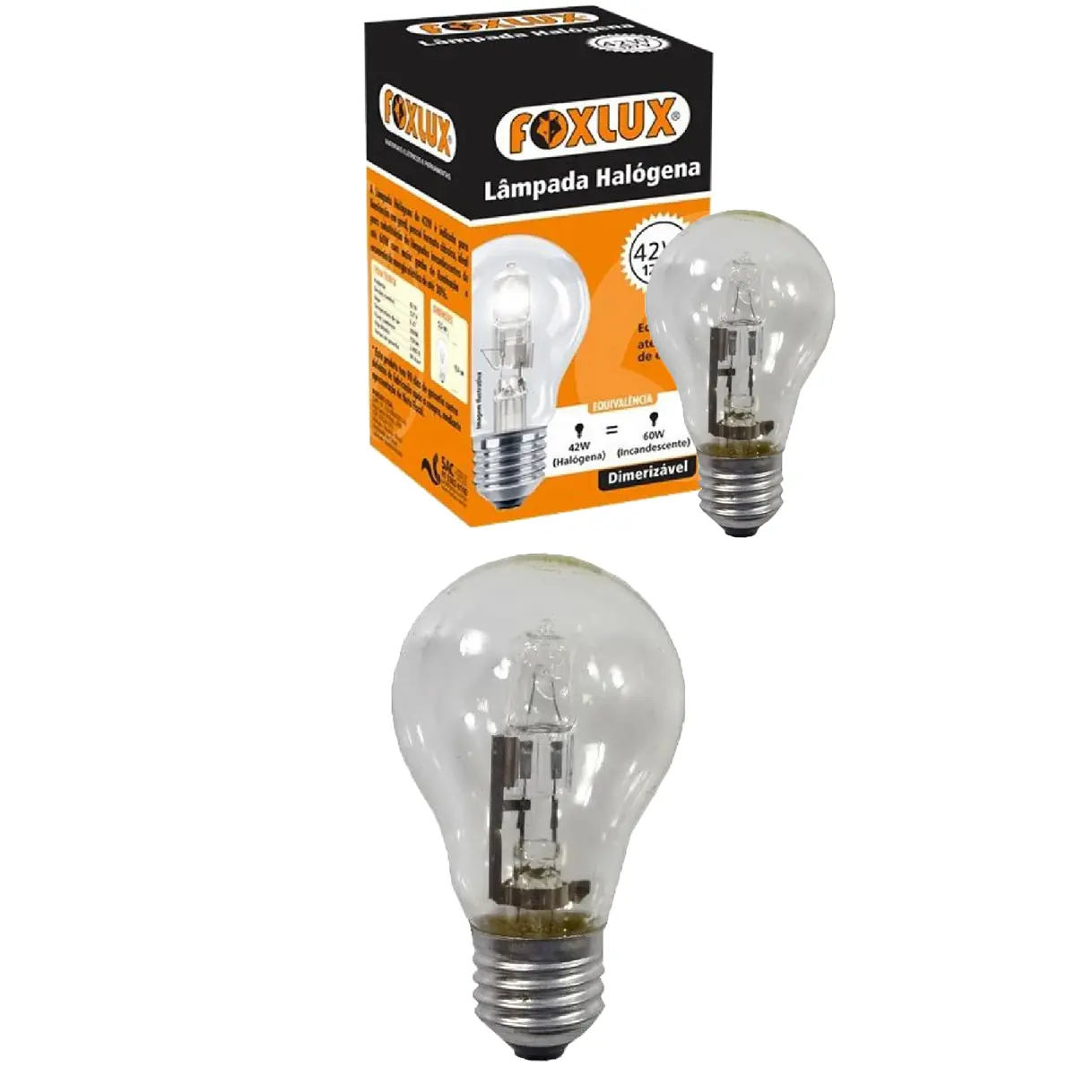 Kit 2 Lâmpada Halógena Clássica Foxlux 42w 127v