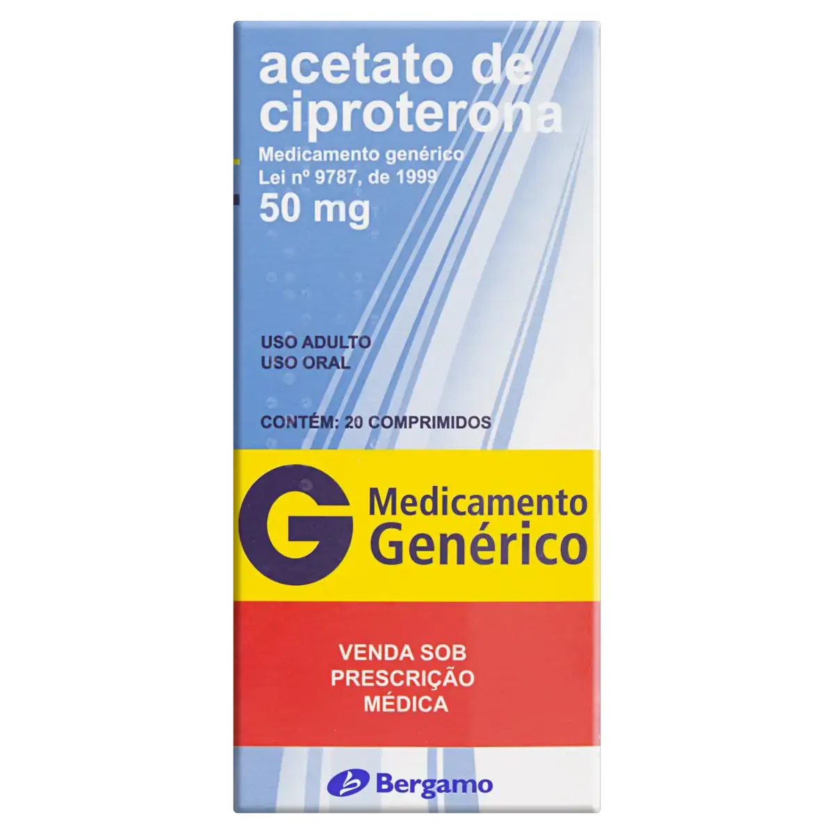 Acetato De Ciproterona 50mg Bergamo Caixa 20 Comprimidos