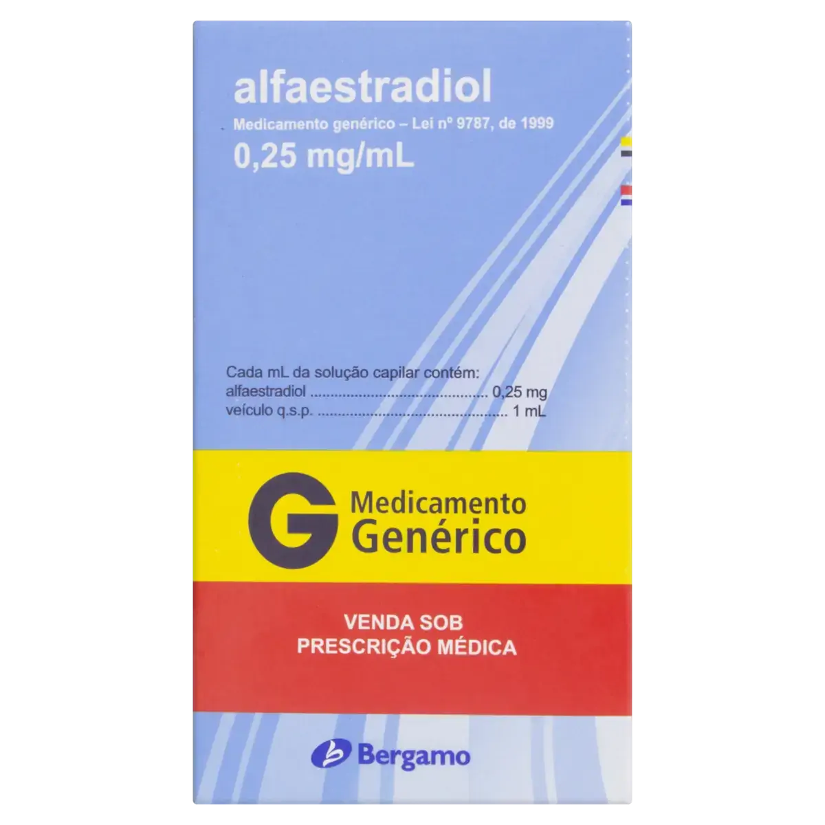 Alfaestradiol 0,25mg/ml Bergamo Caixa 100ml Aplicador
