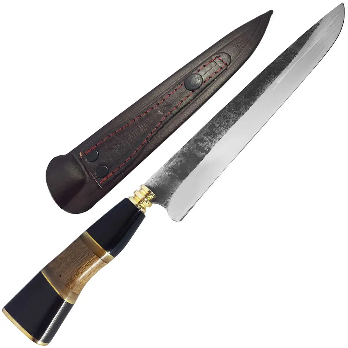 Faca Artesanal Gaúcha Churrasco 10 Aço Carbono 1070 Cabos Únicos Modelo Disco De Arado