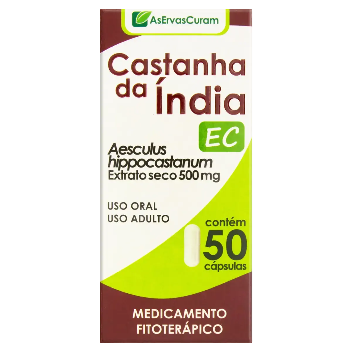 Castanha Da índia 500mg As Ervas Curam Caixa 50 Cápsulas
