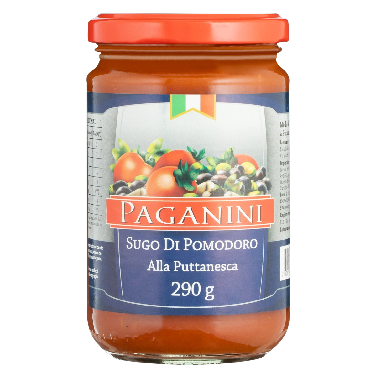 Molho De Tomate à Putanesca Paganini Vidro 290g