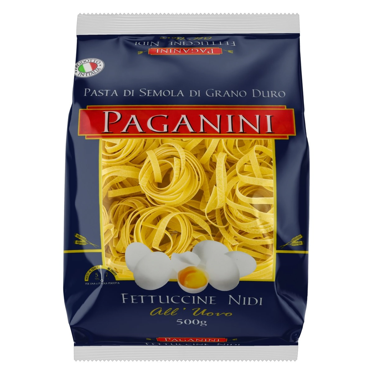 Macarrão De Sêmola Com Ovos Grano Duro Fettuccine Nidi Paganini Pacote 500g