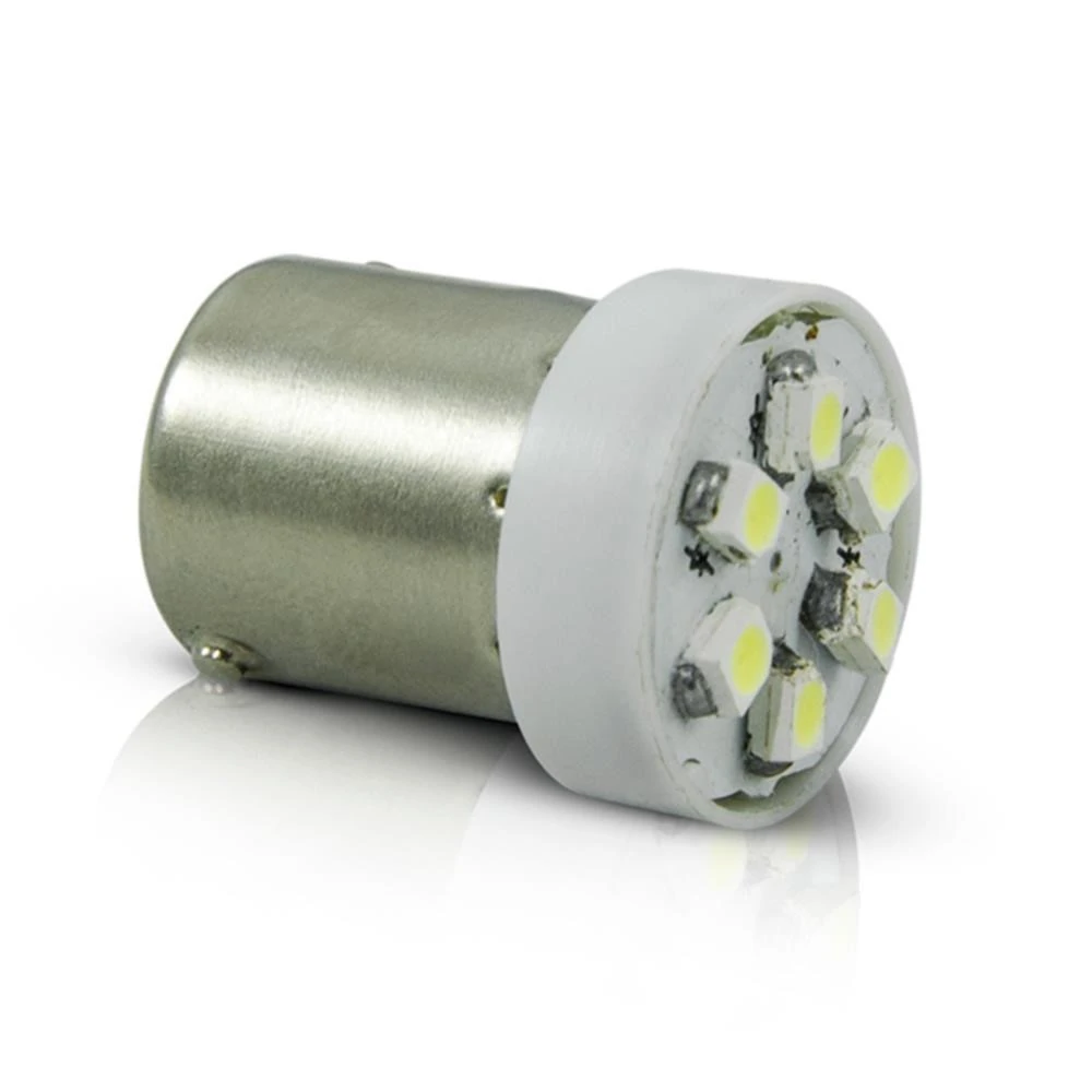 Lâmpada Led (Par) 1 Polo Vermelha 24V 6 Leds Base Metal - AUTOPOLI AP418