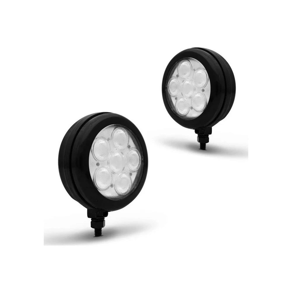 Farol Auxiliar Corpo Preto 6 Leds Vermelho - AUTOPOLI AP762