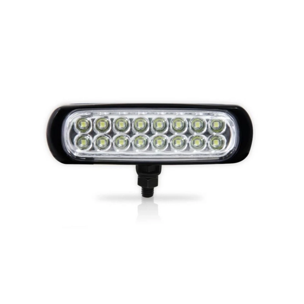 Farol Auxiliar Corpo Slim 16 Leds Preto 12/24V Branco - AUTOPOLI AP930