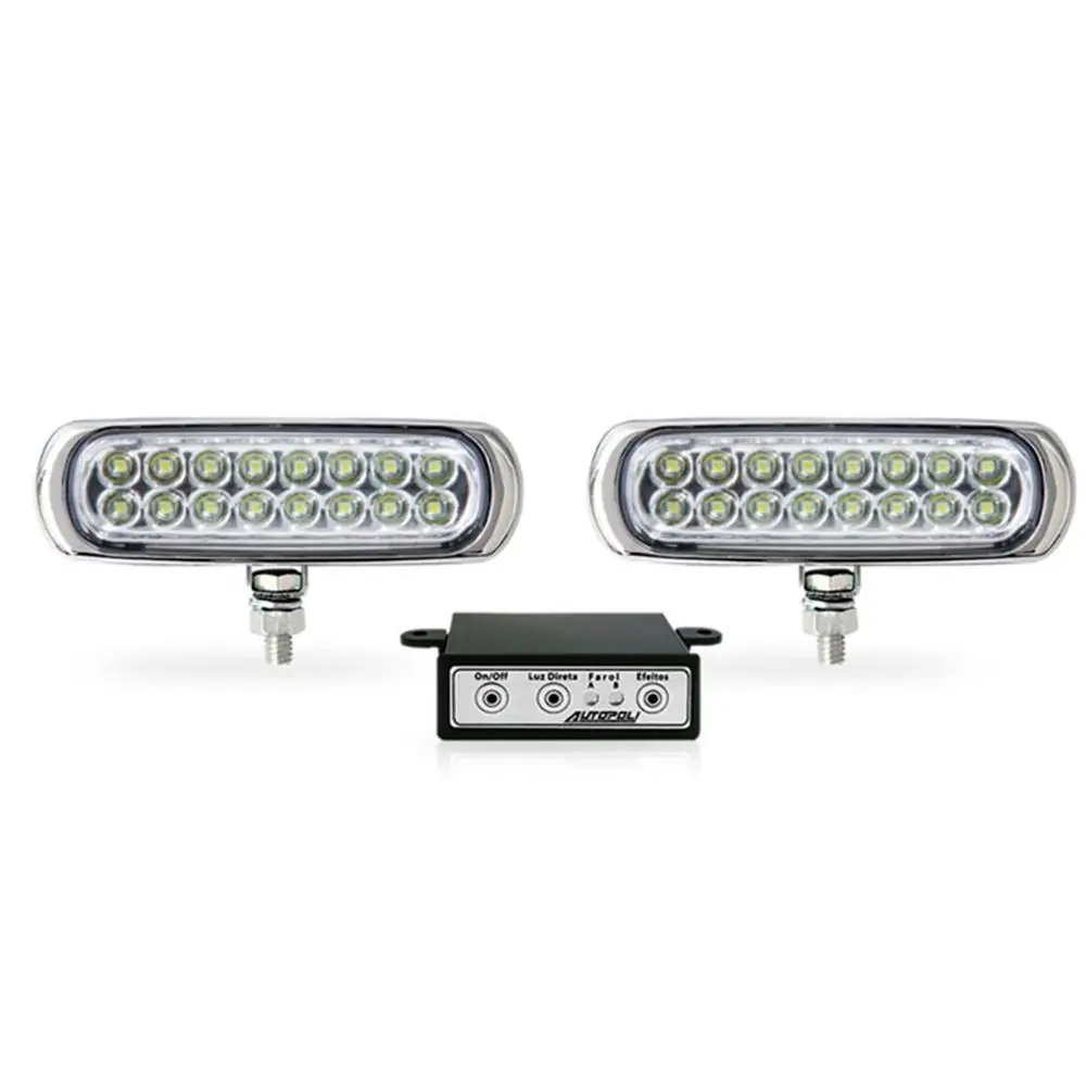 Lanterna Strobo Slim 16 Leds Vermelho Corpo Preto 12V - AUTOPOLI AP951