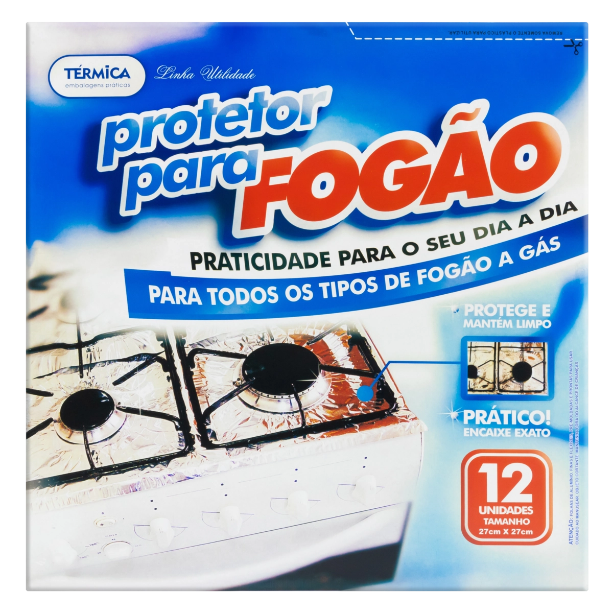 Protetor Para Fogão Térmica Utilidade 27cm X 27cm 12 Unidades