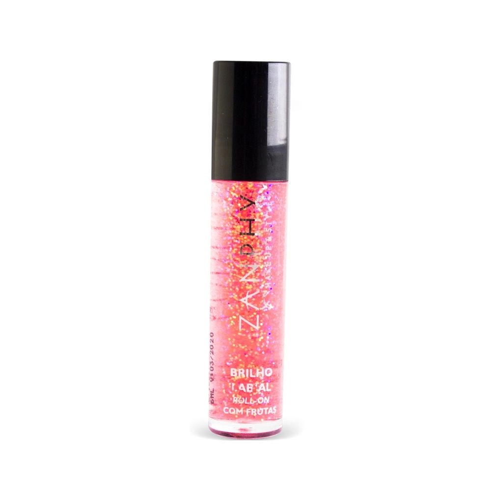 Brilho Labial Zanphy Roll On C/glitter Morango 1un