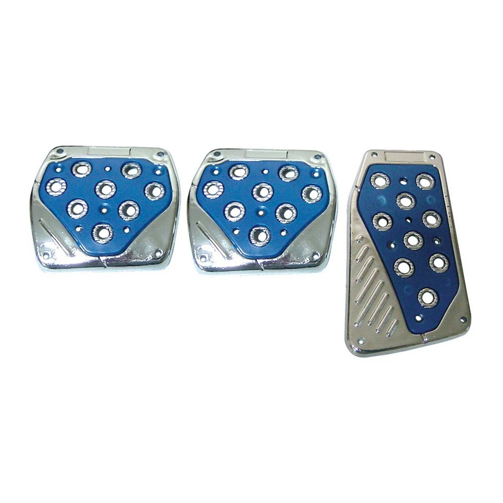 Pedaleira Sport Tuning Cromada/Azul - SOPARAUTO 1085AZ