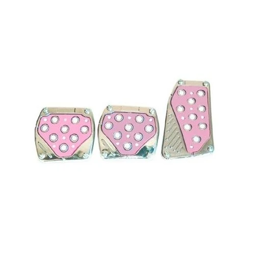 Pedaleira Esportiva Tuning Cromada e Rosa - SOPARAUTO 1085PK