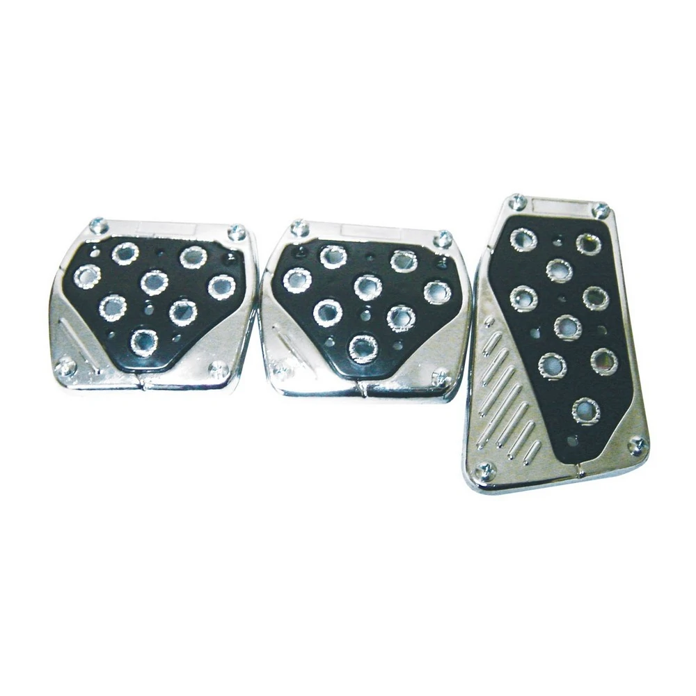 Pedaleira Sport Tuning Cromada/Preto - SOPARAUTO 1085