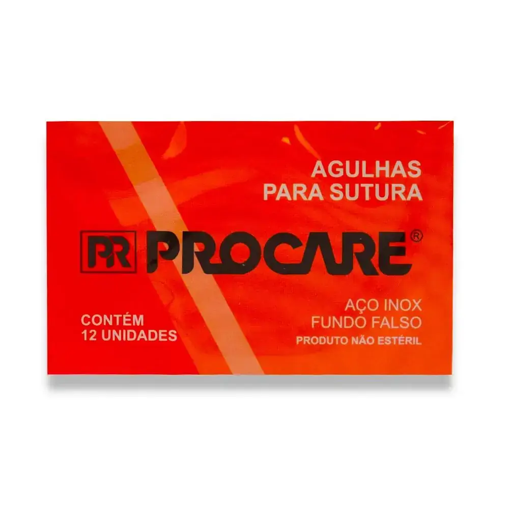 Agulha Sutura com 12 unidades - Procare - Agulha Sutura nº 14 - Procare