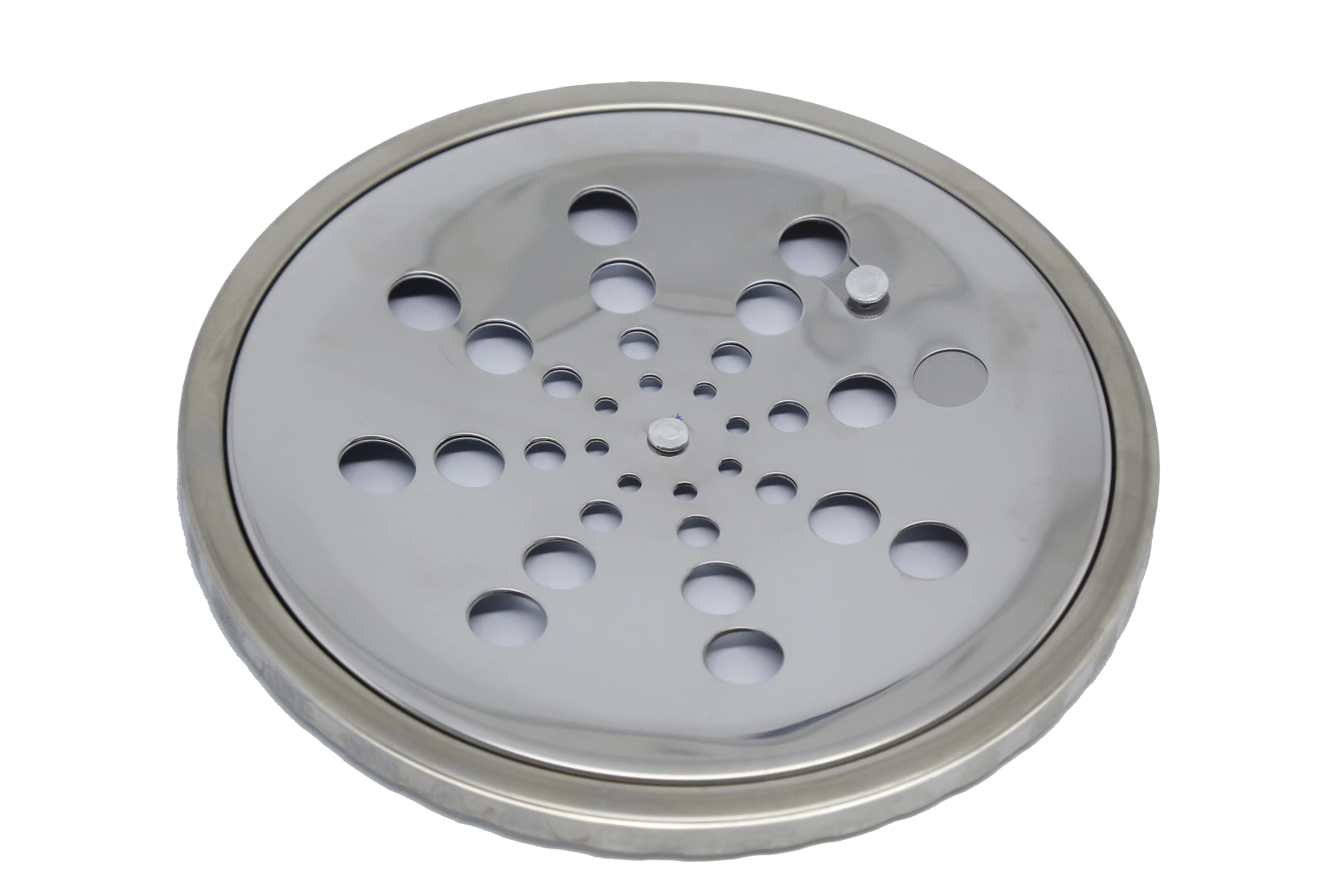 Ralo Banheiro Grelha Redonda 15 Cm Com Fecho E Caixilho Inox