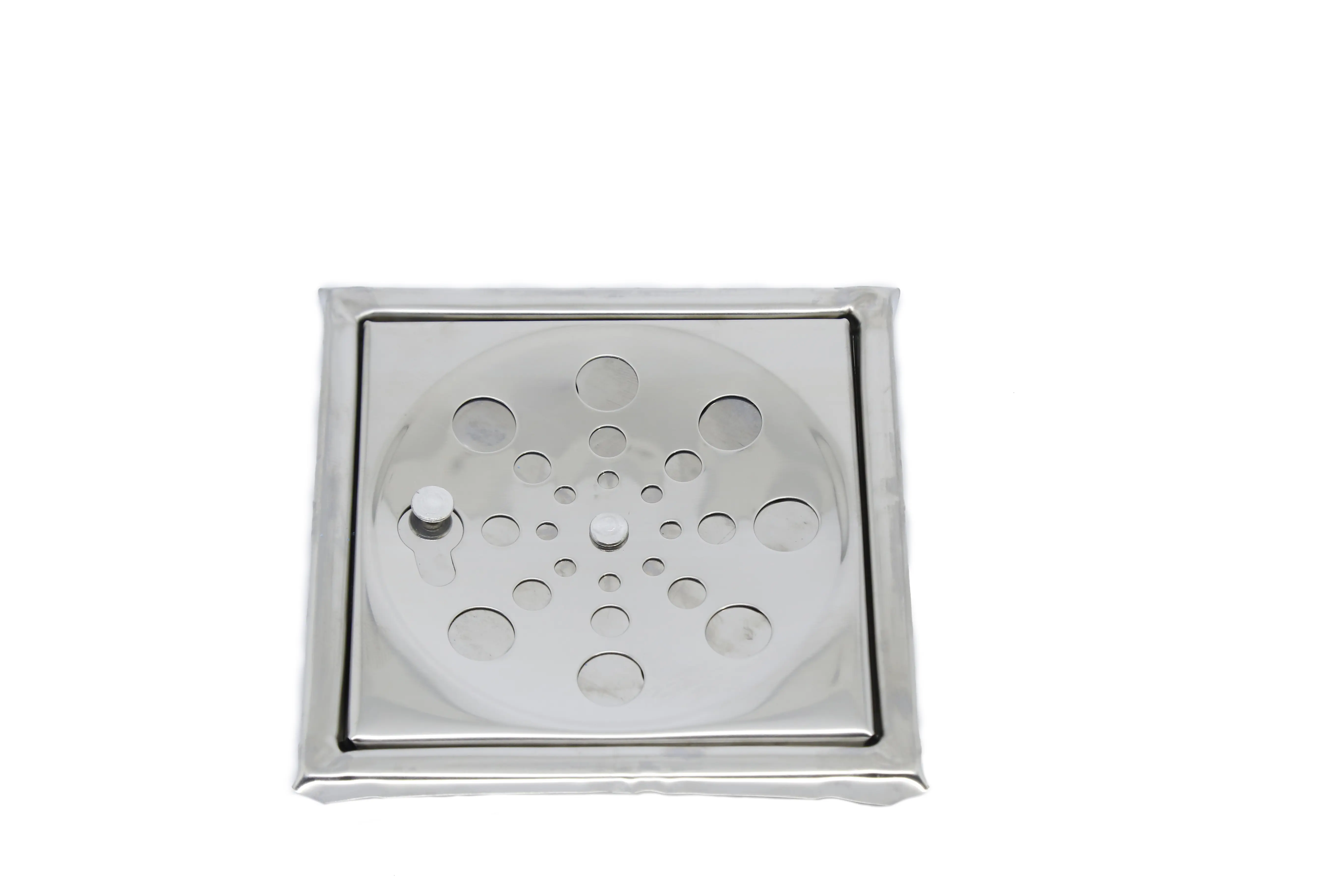 Ralo Banheiro Grelha Quadrado Com Fecho E Caixilho 15cm Inox