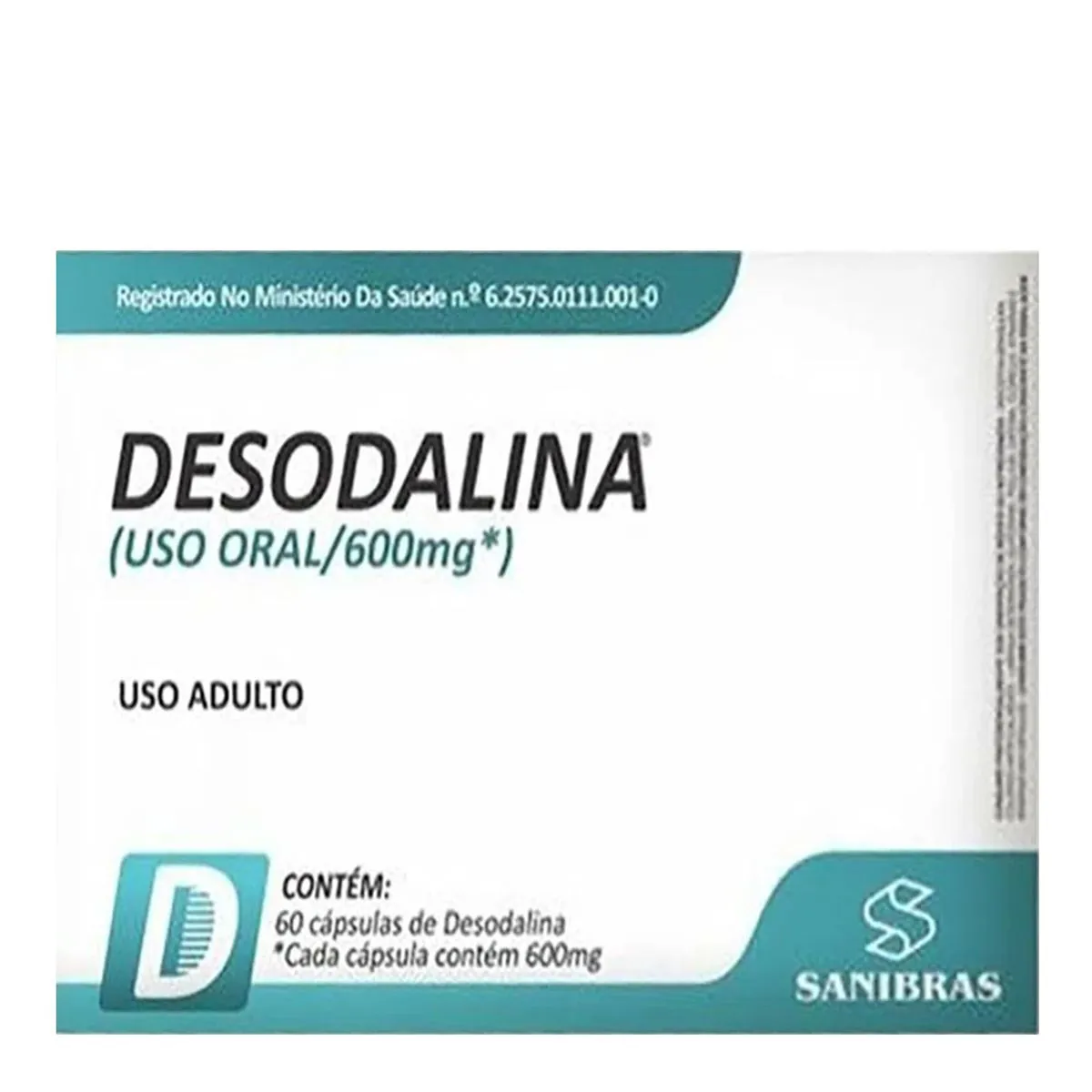 Desodalina 600mg (60 caps)  Sanibrás