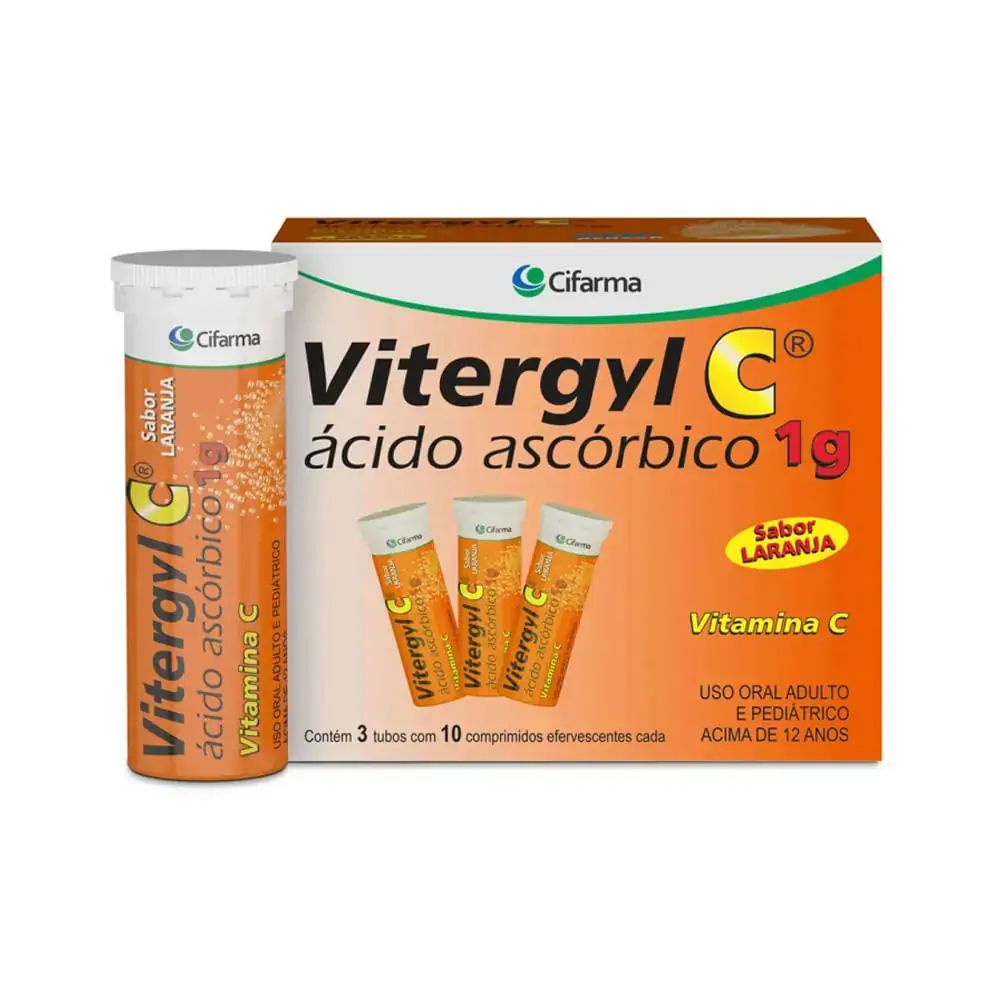 Vitergyl C Sabor Laranja 1000 Mg 30 Comprimidos Cifarma Similar