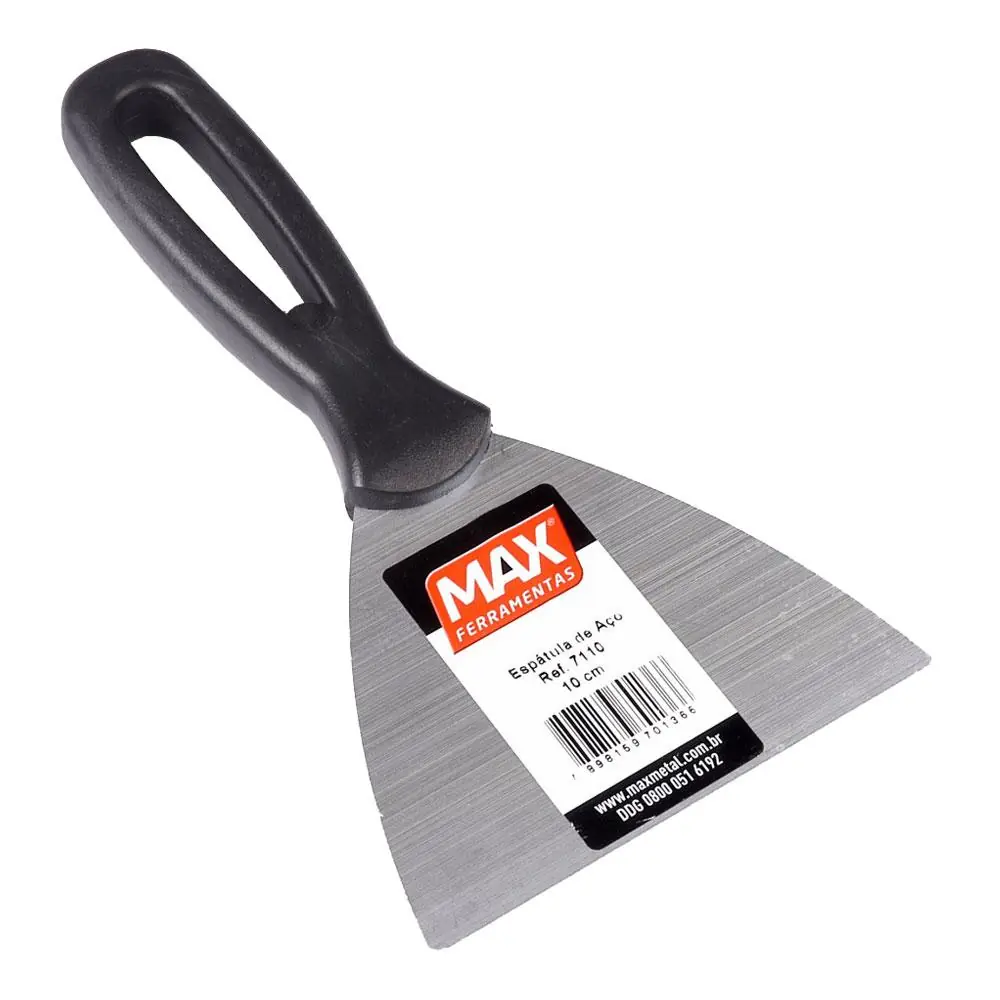 Espátula De Aço 10cm Cabo Plástico Max
