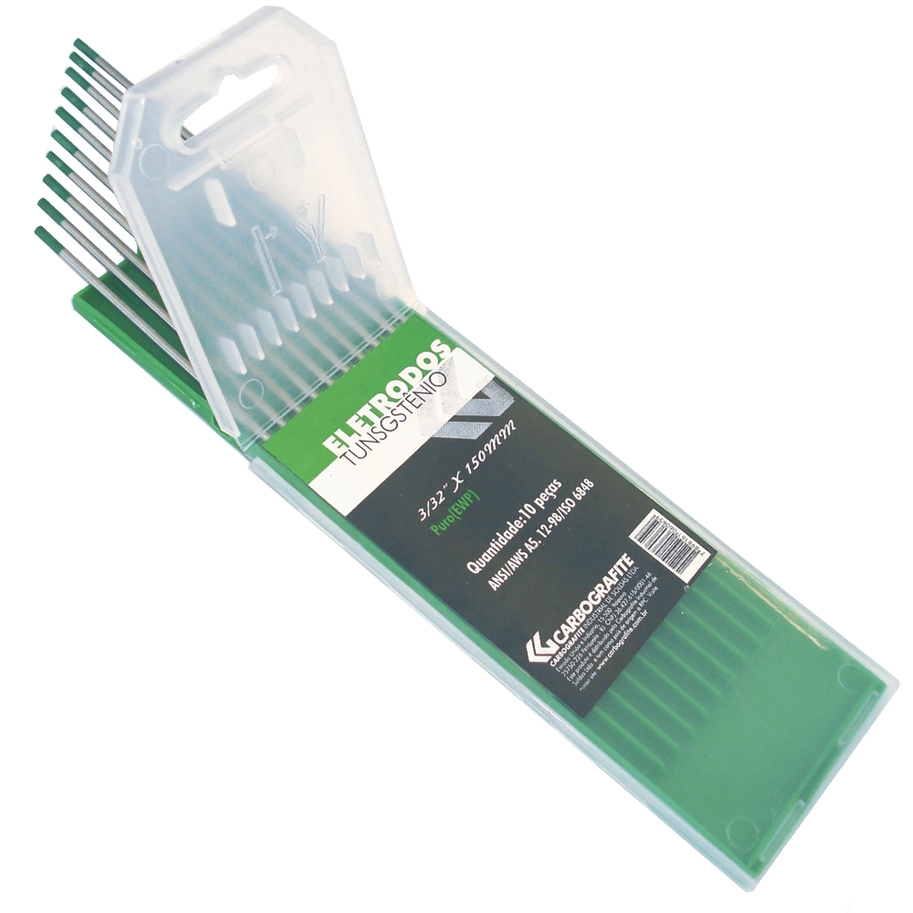Vareta de Adição Tugstênio Puro 1,6mm 10pçs Carbografite
